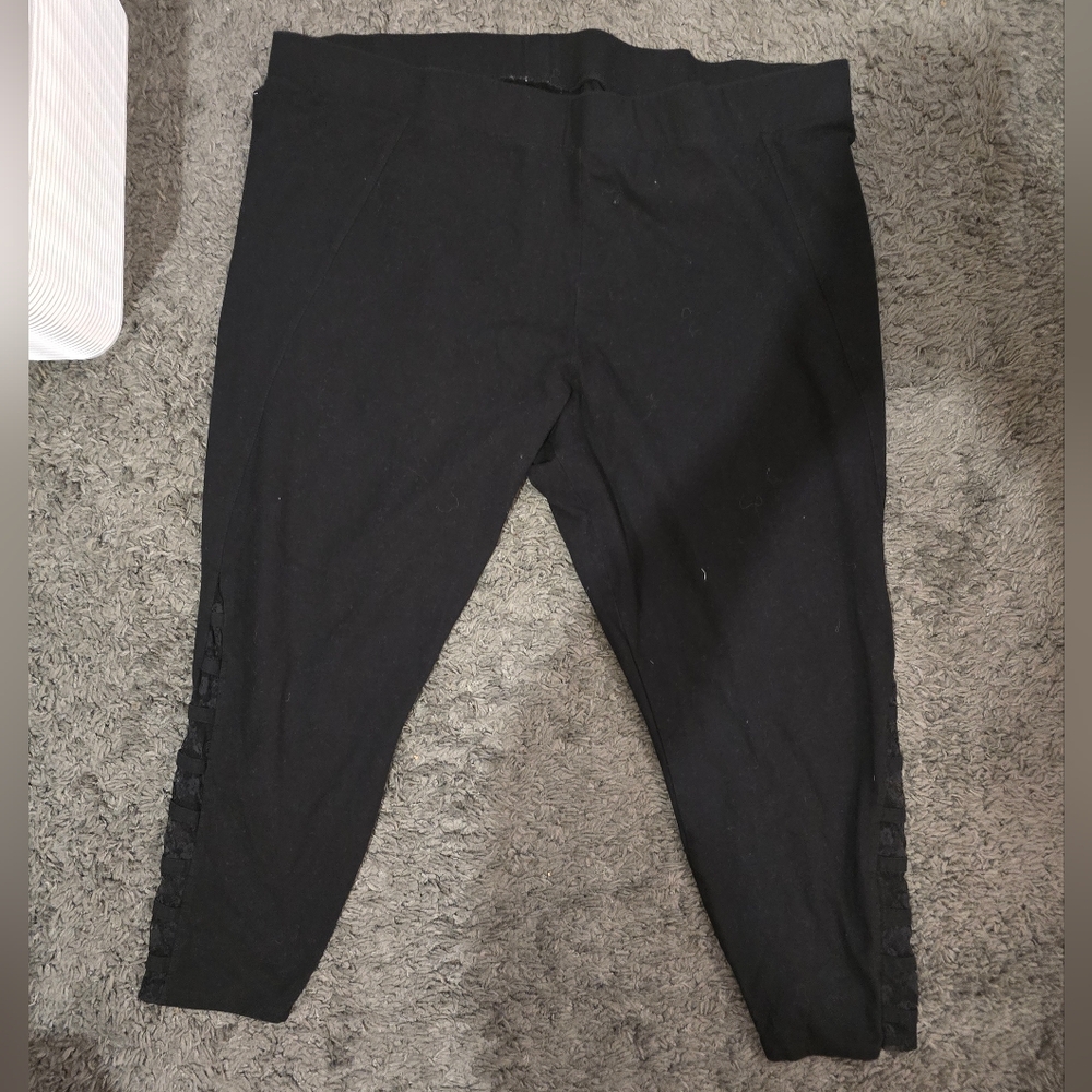 Torrid Black Leggings With Lace - Picture 1 of 6